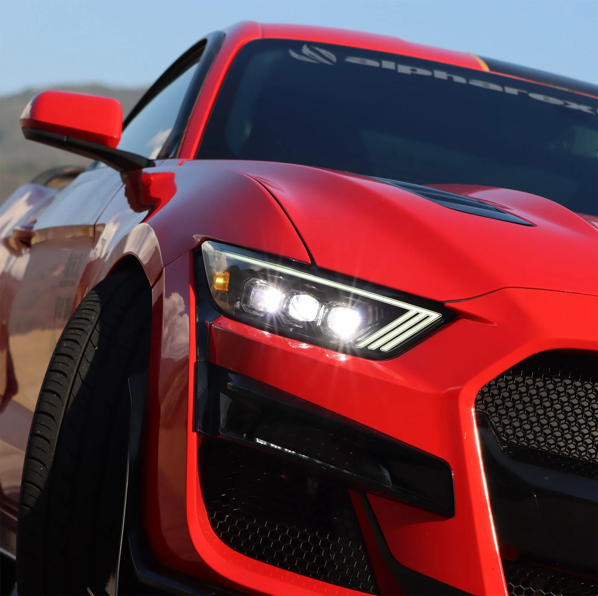 AlphaRex 15-17 Ford Mustang NOVA LED Proj HL Alpha-Black w/Activ Light/Seq. Signal + Switchback DRL