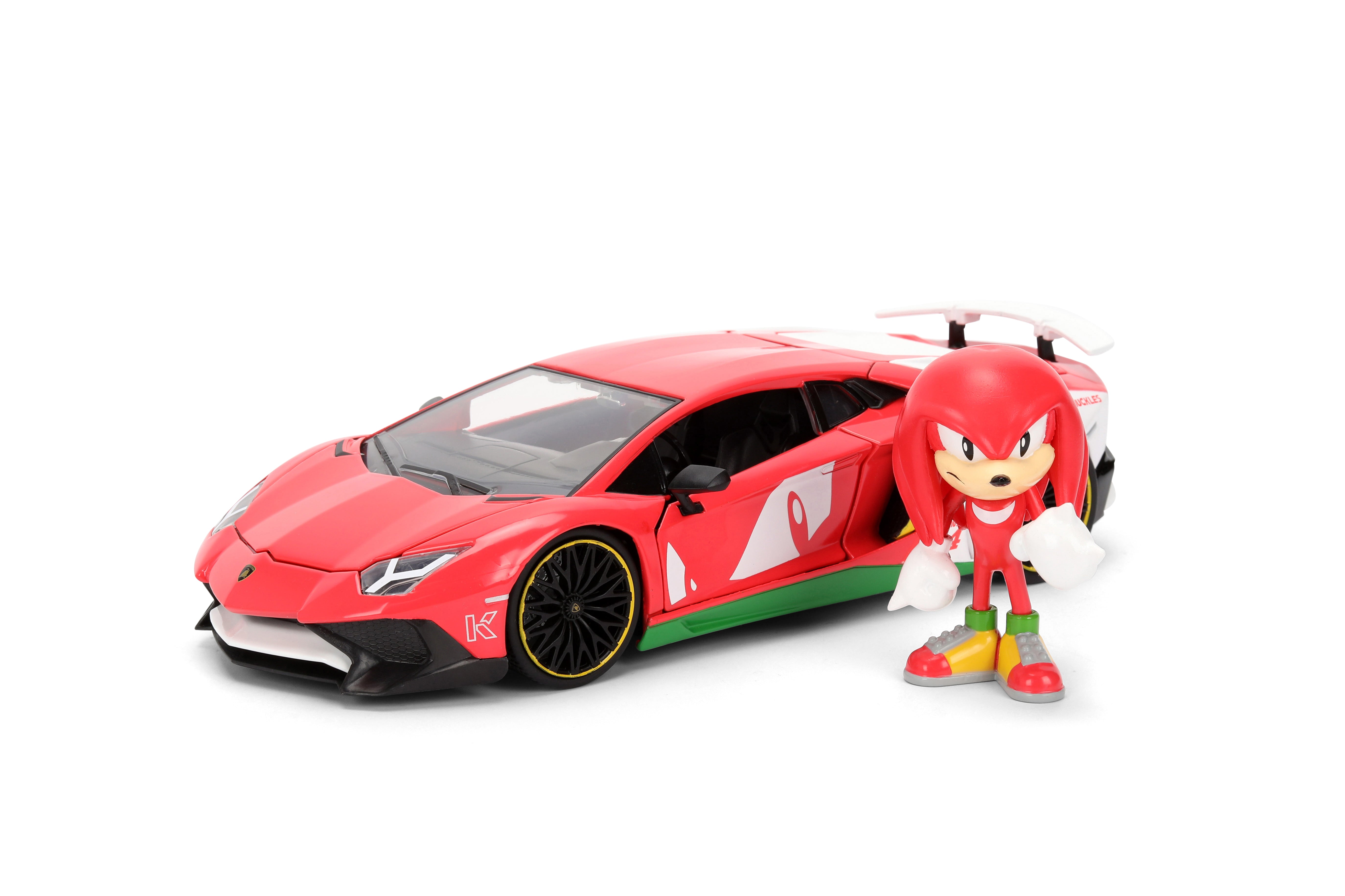 Jada Toys - Sonic Lamborghini Aventador SV w/ Knuckles 1:24 Die-Cast