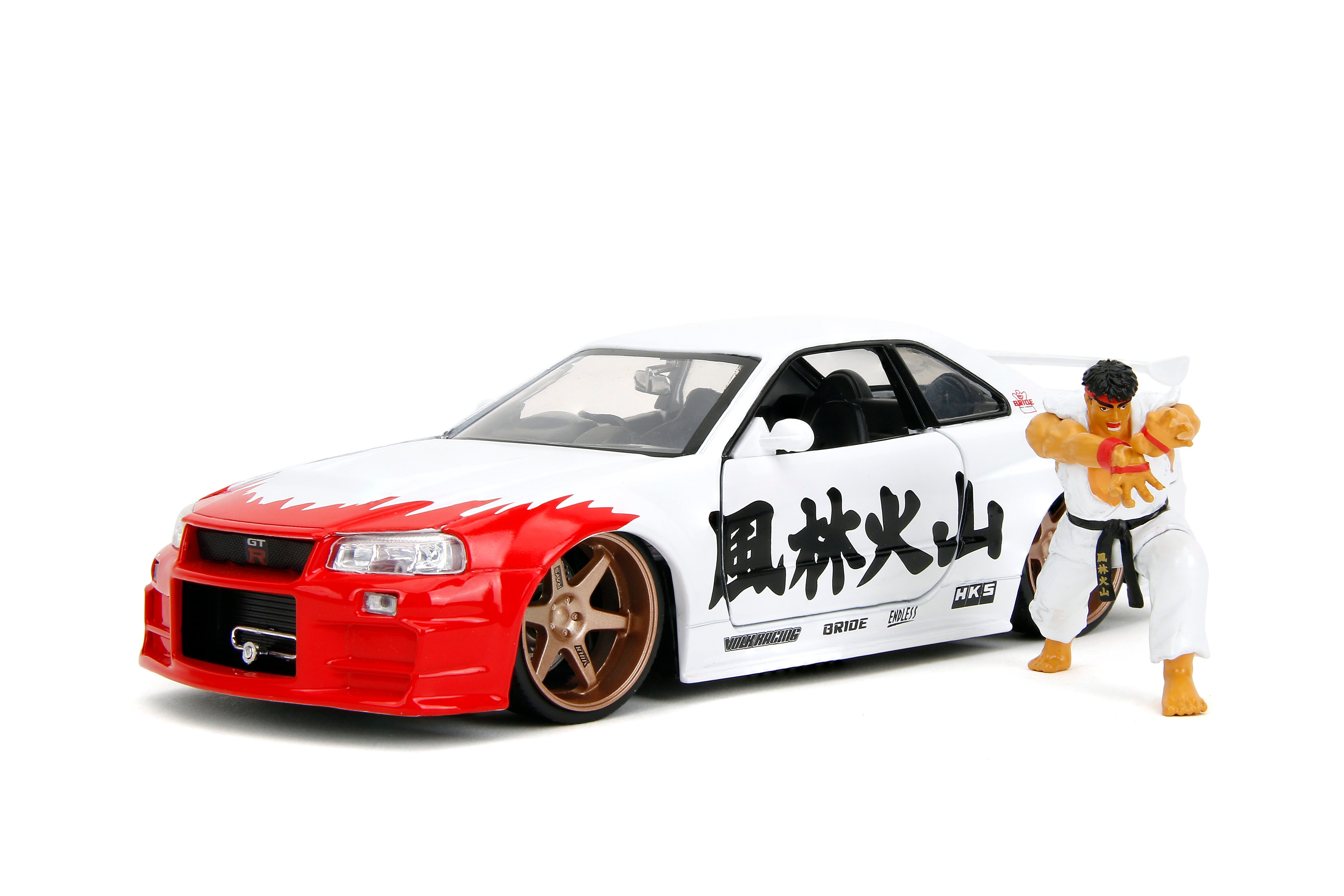 Jada Toys - Street Fighter 2002 Nissan Skyline GTR w/ Ryu 1:24 Die-Cast