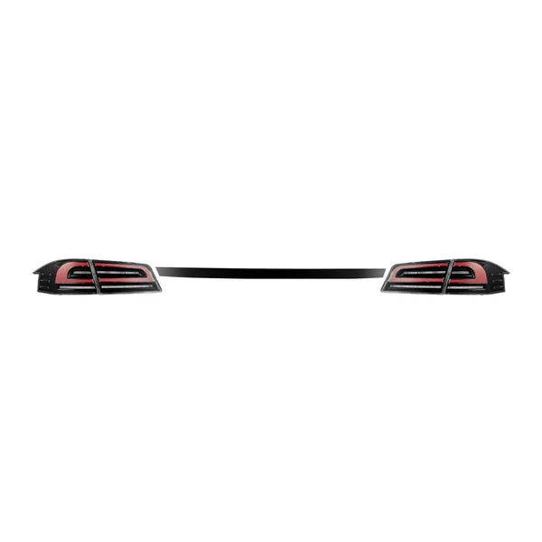 AlphaRex 12-21 Tesla Model S LUXX-Series LED Tail Lights - Black/Red