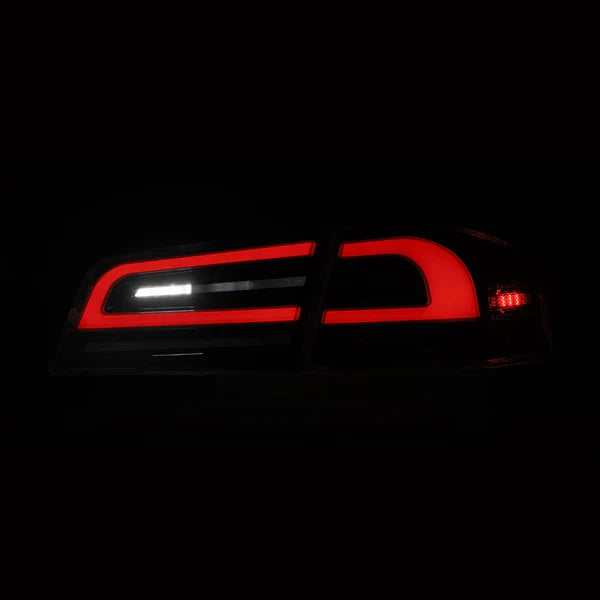 AlphaRex 12-21 Tesla Model S LUXX-Series LED Tail Lights - Black/Red