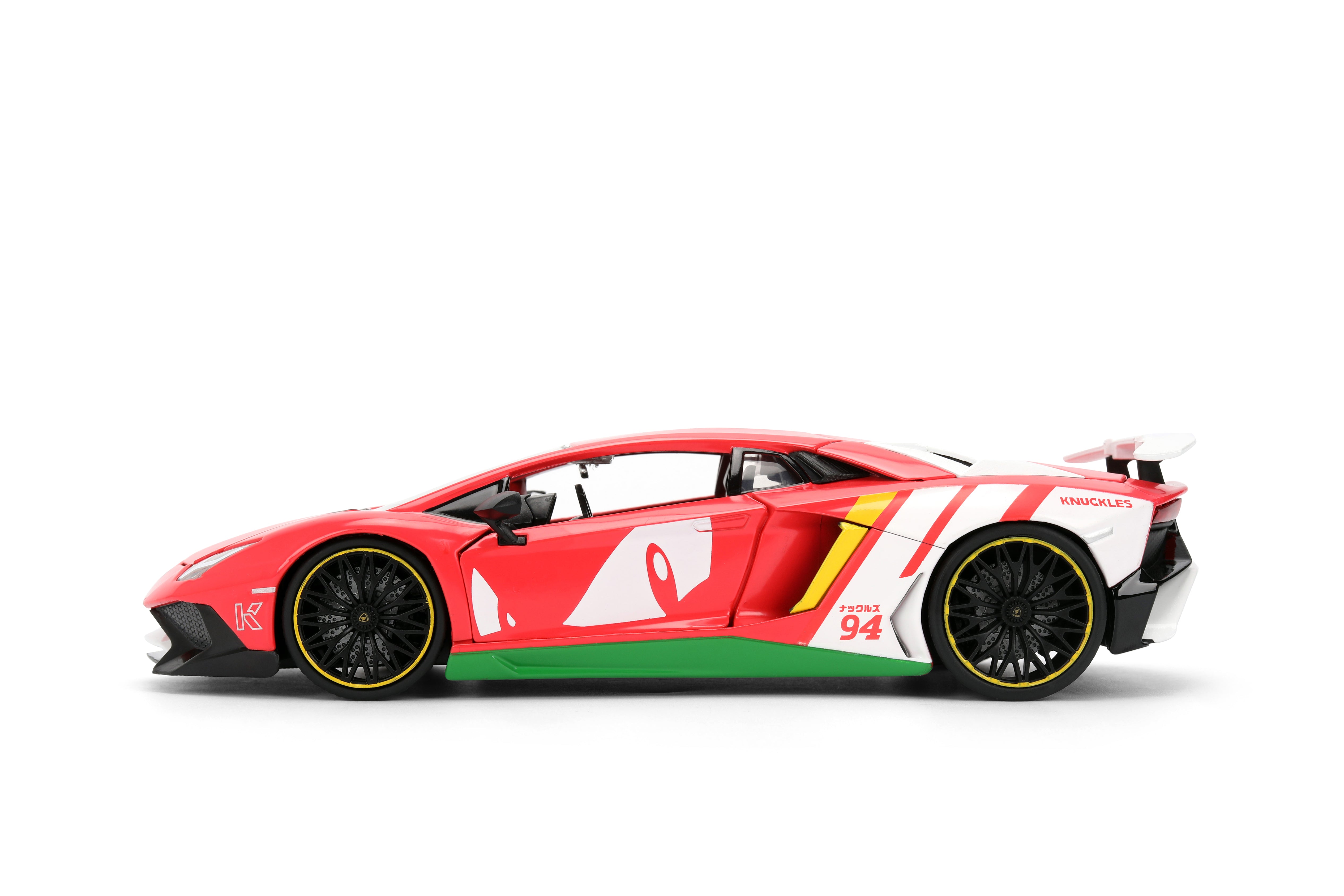 Jada Toys - Sonic Lamborghini Aventador SV w/ Knuckles 1:24 Die-Cast