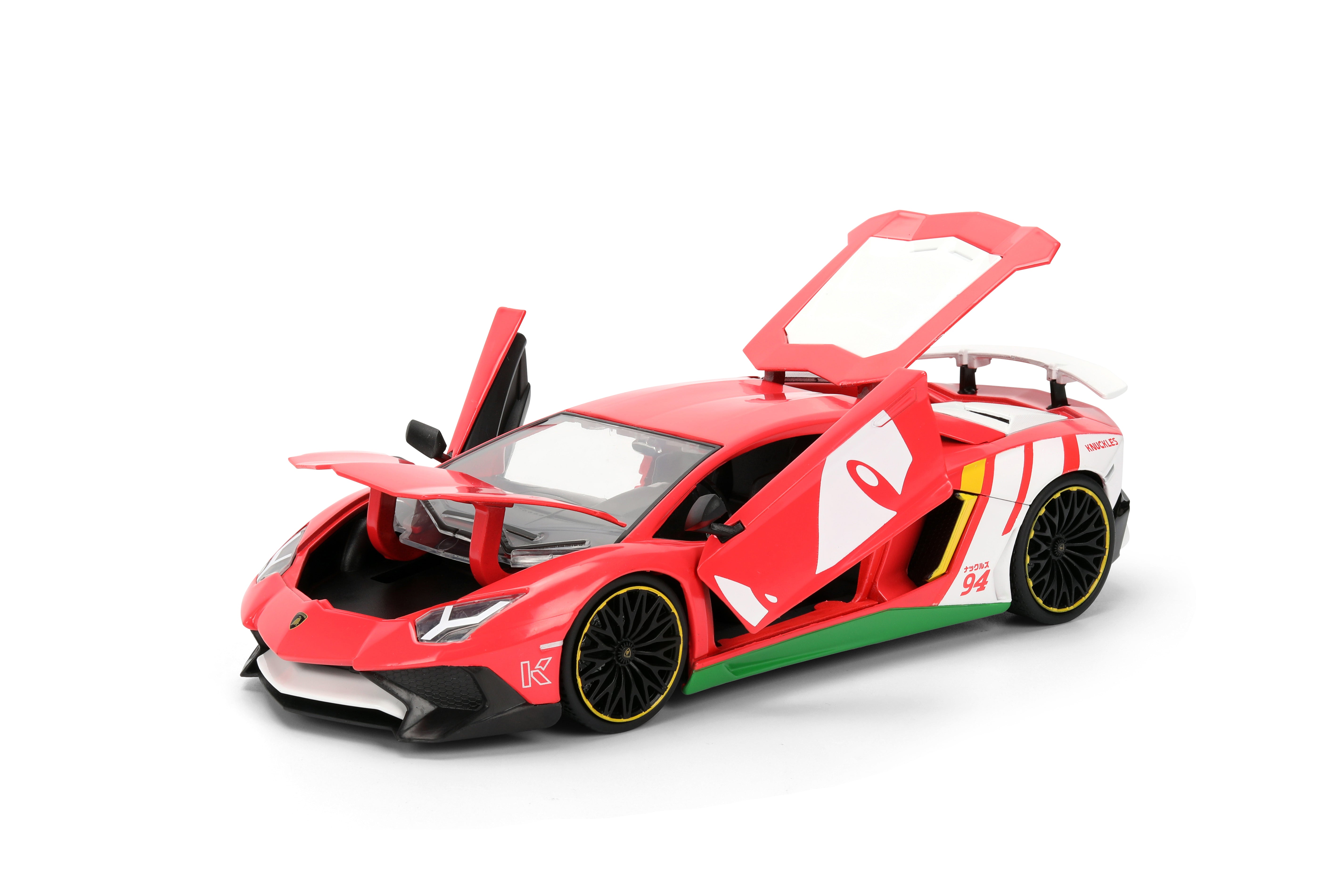 Jada Toys - Sonic Lamborghini Aventador SV w/ Knuckles 1:24 Die-Cast