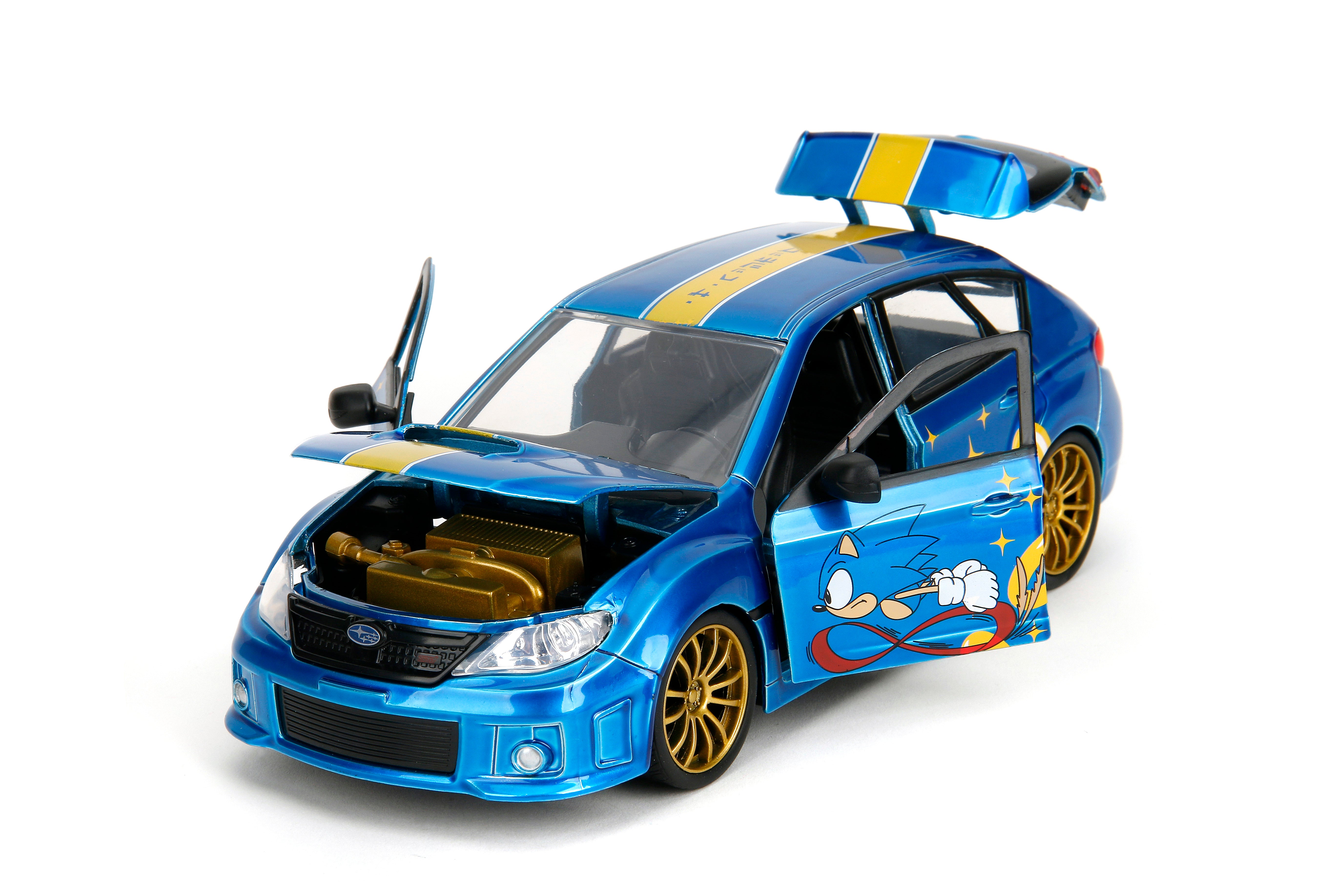 Jada Toys - 2012 Subaru Impreza WRX STI w/ Sonic The Hedgehog 1:24 Die-Cast